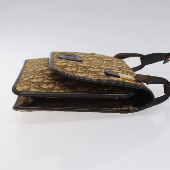 DIOR Trotter Canvas Shoulder Bag Brown Gold - Picture 4 of 12